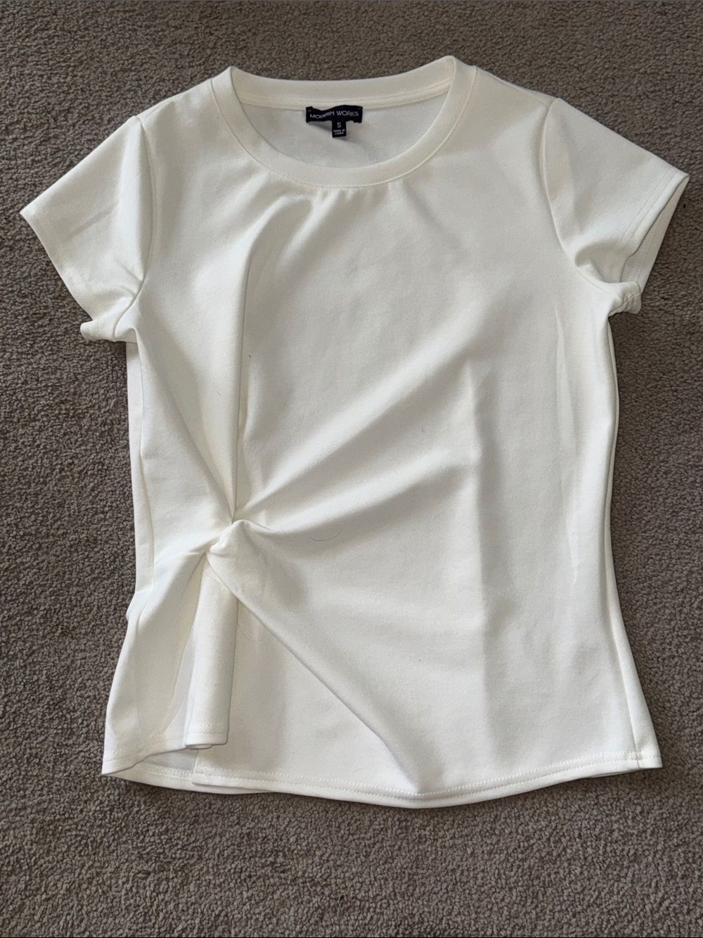 Modern Works Scuba Ponte Short Sleeve Knot-Detail Tee!